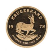 SOUTH AFRICA, KRUGERRAND, 1978, 1oz fine gold Provenance: deceased estate Gwynedd