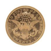 USA, $20 GOLD 'DOUBLE EAGLE', 1866, Philadelphia Mint, 'In God We Trust' motto type, 33.4g
