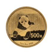 CHINA PEOPLES REPUBLIC, GOLD PANDA 500 YUAN, 2014, 1oz fine gold Provenance: deceased estate