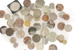 ASSORTMENT OF BRITISH & OTHER WORLD COINS, containing cupro-nickel crowns and 20th century foreign