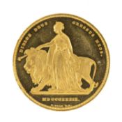 EXCEPTIONALLY SCARCE & IMPORTANT VICTORIA (1837-1901) 'UNA AND THE LION' FIVE POUNDS, 1839 proof