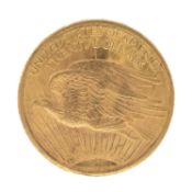 USA, $20 GOLD 'DOUBLE EAGLE', 1922, Saint Gaudens Philadelphia Mint, 33.4g Provenance: deceased