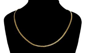 HIGH CARAT GOLD FLAT CURB-LINK NECKLACE, indistinctly marked, testing as 22ct, 49cms (l), 23.56g