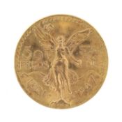 MEXICO, 50 PESOS COMMEMORATIVE GOLD COIN, 1947, 41.6g Provenance: deceased estate Gwynedd