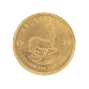 SOUTH AFRICA KRUGERRAND, 1974, 1oz fine gold Provenance: deceased estate Wirral
