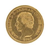 ITALY, SARDINIA, CARLO FELICE 80 LIRE GOLD COIN, 1828, Genoa Mint, 25.8g Provenance: deceased estate