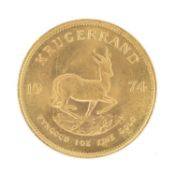SOUTH AFRICA KRUGERRAND, 1974, 1oz fine gold Provenance: deceased estate Wirral