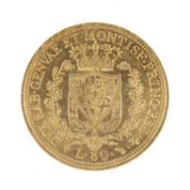ITALY, SARDINIA, CARLO FELICE 80 LIRE GOLD COIN, 1826, Turin Mint, 25.8g Provenance: deceased estate
