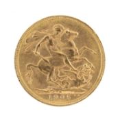 EDWARD VII SOVEREIGN, 1905, Melbourne Mint, 7.97g Provenance: deceased estate Gwynedd
