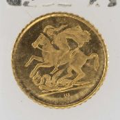 ELIZABETH II GOLD MINIATURE, in 8ct gold, marked '333', approx. 0.25g Provenance: deceased estate