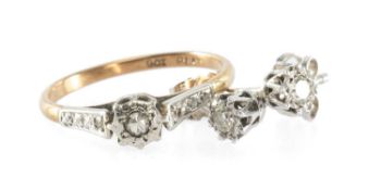 PAIR OF DIAMOND STUD EARRINGS, the small brilliants of approx. 0.05cts, in claw mounts with