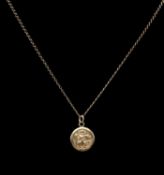 9CT GOLD ST. CHRISTOPHER PENDANT on 9ct gold fine chain, stamped '375', 2.4g Provenance: private