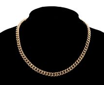 9CT GOLD CURB LINK ALBERT, with lobster claw clasp, 40cms, 44.6g Provenance: private collection