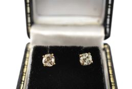 PAIR OLD EUROPEAN CUT DIAMOND EAR STUDS, total diamond wt. approx. 0.5cts, 0.7g (2) Provenance: