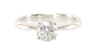 GOOD 18CT GOLD SOLITAIRE DIAMOND RING, 0.71ct round brilliant cut diamond of top colour and clarity,