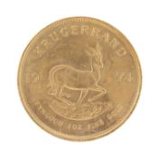 SOUTH AFRICA KRUGERRAND, 1974, 1oz fine gold Provenance: deceased estate Wirral