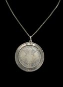 NAPOLEONE SOVRANO DELL'ELBA SILVER COMMEMORATIVE MEDAL, in sterling silver pendant mount and