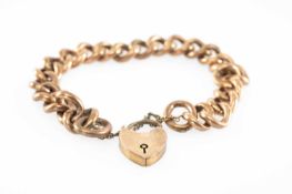 9CT GOLD HOLLOW CURB LINK BRACELET, with 9ct padlock clasp, 20.9g Provenance: private collection