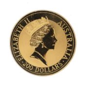 AUSTRALIA, 200 DOLLARS AUSTRALIAN NUGGET, 1993, 2oz fine 0.9999 gold Provenance: deceased estate