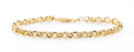 18CT GOLD BELCHER LINK BRACELET, 19cms long, 5.3g Provenance: private collection Cardiff Comments: