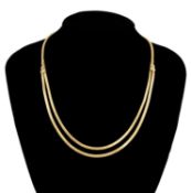 18CT GOLD NECKLACE, textured flush square link over wire core, in Sander Am Steintor (Hannover)