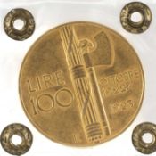 ITALY, VITTORIO EMANUELE III, GOLD 100 LIRE, 1923, Rome, capsule Provenance: deceased estate