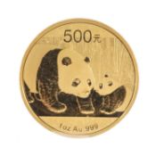 CHINA PEOPLES REPUBLIC, GOLD PANDA 500 YUAN, 2011, 1oz fine gold Provenance: deceased estate