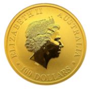 AUSTRALIA, KANGAROO 100 DOLLARS, 2016, 1oz fine .9999 gold Provenance: deceased estate Gwynedd