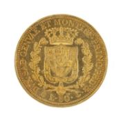 ITALY, SARDINIA, CARLO FELICE 80 LIRE GOLD COIN, 1824, Genoa Mint, 25.7g Provenance: deceased estate