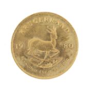 SOUTH AFRICA KRUGERRAND, 1980, 1oz fine gold Provenance: deceased estate Wirral
