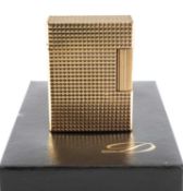 DUPONT, PARIS GOLD-PLATED LIGHTER, ladies' sized with hobnail finish, stamped on the base 'ST
