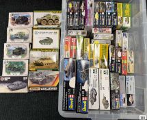 MILITARY MODEL KITS, featuring Revell Bridge Laying Tank Beaver and others, 43 boxed Provenance: