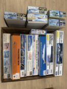 HASEGAWA AIRCRAFT MODEL KITS, with additional aircraft weapon model kit, 14 boxed Provenance: