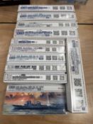 FLYHAWK BATTLESHIP MODEL KITS, 11 boxed Provenance: deceased estate Wirral When boxed, the