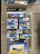 WWII FIGHTER AIRCRAFT MODEL KITS, assorted makes, 16 boxed Provenance: deceased estate Wirral When