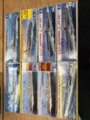 ITALERI AIRCRAFT CARRIER MODEL KITS, 8 boxes (some marks) some without (within boxes of others) (12)