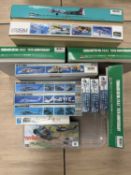HASEGAWA AIRCRAFT MODEL KITS, 14 boxed Provenance: deceased estate Wirral When boxed, the contents