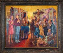 ‡ JOAN DARLINGTON (British, b. 1932) oil on board - entitled verso 'The Prize Winner', signed