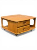 ERCOL ELM 'PANDORA'S BOX' COFFEE TABLE, 40 (h) x 80 (w) x 80cms (d) Provenance: private collection