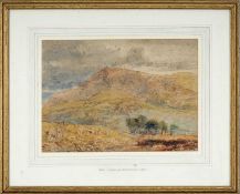 ATTRIBUTED TO DAVID COX JR. ARWS (1809-1885) watercolour - entitled verso 'View in North Wales by
