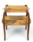 MANNER OF LOUIS MAJORELLE, probably French, circa 1910-30, Art Nouveau design two-tier tray table,