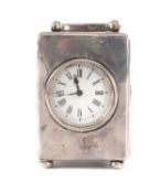 EDWARDIAN SILVER-CASED CARRIAGE CLOCK, William Comyns, London 1904, 9cms (h) Provenance: private