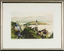 ‡ ROB PIERCY (b. 1946) colour print - 'Mynydd Môr a Pentre', signed and titled in pencil, 27 x 39cms