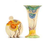 ‡ CLARICE CLIFF 'BIZARRE' AUREA VASE, printed marks, 16cms (h); and Clarice Cliff 'Bizarre'