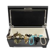 ASSORTED COSTUME JEWELLERY, including turquoise necklace, gold-tone openwork brooch, silver and