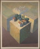 ‡ JOHN PICKING (British, b. 1939) oil on canvas - entitled verso 'Earthquake Sections', signed and