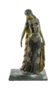 GEORGES VANDEVOORDE (Belgian, 1878-1964) spelter sculpture - 'Fontaine oau Faune', coal painted,