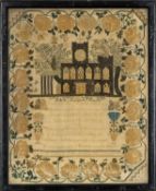 RARE PAIR OF NEEDLEWORK SAMPLERS, one by Susanna Elliott Wood, Aged 9 Years, 1828, featuring the