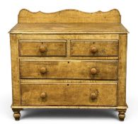 VICTORIAN SCUMBLED PINE CHEST OF DRAWERS, third-quarter of the 19th century, 100 (h) x 106 (w) x