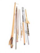 VINTAGE FISHING TACKLE, Anderson of Dunkeld three-piece green heart salmon rod, and another similar,